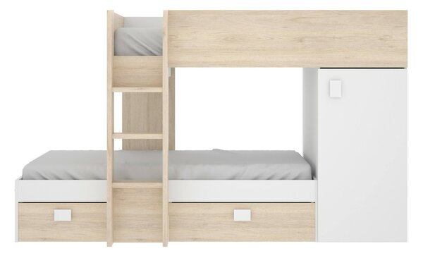 Composizione camera da letto Pax, 255x112h150 cm, Bianco e Rovere