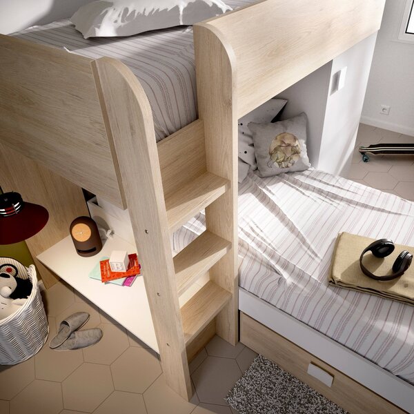Composizione camera da letto Pax, 255x112h150 cm, Bianco e Rovere