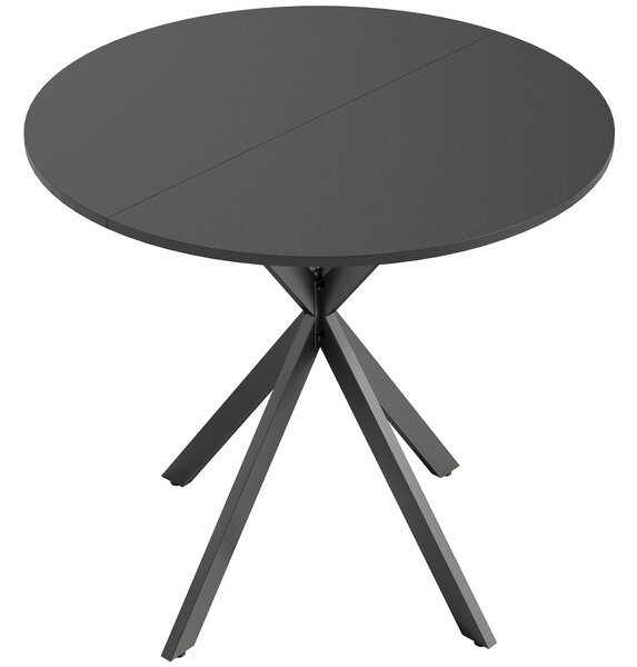 HOMCOM Tavolo da cucina rotondo, 80 cm, piano compatto, pannello truciolare, metallo, Nero | Aosom Italy