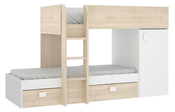 Composizione camera da letto Pax, 255x112h150 cm, Bianco e Rovere