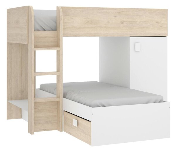 Composizione camera da letto Pax, 255x112h150 cm, Bianco e Rovere