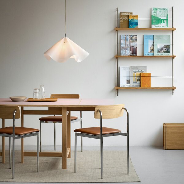 Lampada a sospensione Moebe, Sinuate, dimmerabile, Bianco, Soggiorno, Carta / Cartone, Design