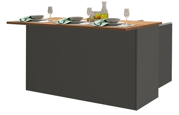 Isola centrale cucina design 155x90x90h cm antracite e rovere - Tartaro