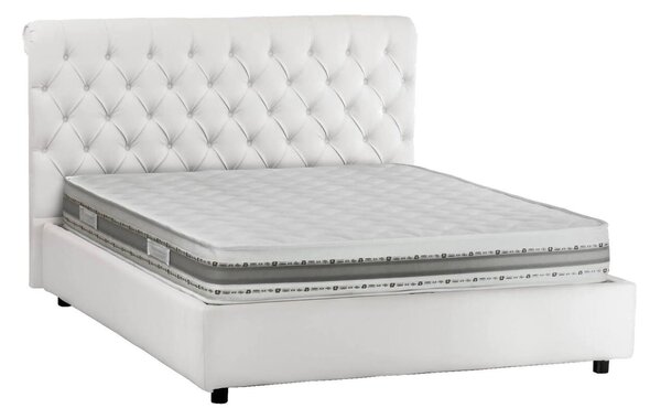 Letto matrimoniale contenitore bianco 175x205cm elegante - Arnorld