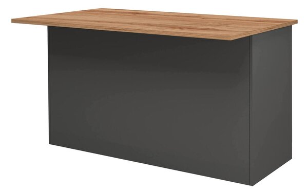 Isola centrale cucina design 155x90x90h cm antracite e rovere - Tartaro