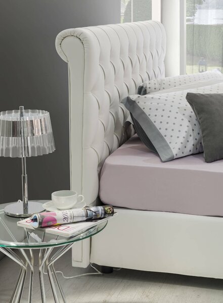 Letto matrimoniale contenitore bianco 175x205cm elegante - Arnorld