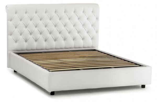 Letto matrimoniale contenitore bianco 175x205cm elegante - Arnorld