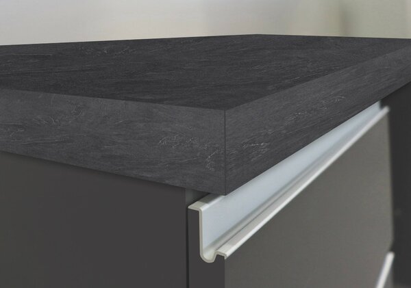 Isola cucina grande multifunzione 160x90x90h cm antracite e ardesia - Abern