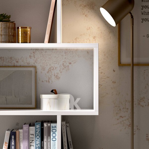 Libreria moderna bianca lucida 80x190h cm - As