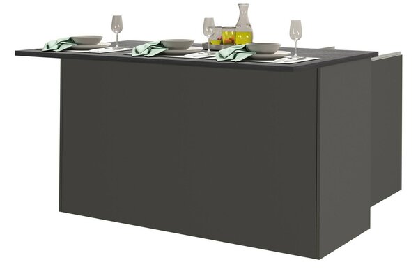 Isola cucina minimal con ante 155x90x90h cm antracite e ardesia - Tartaro