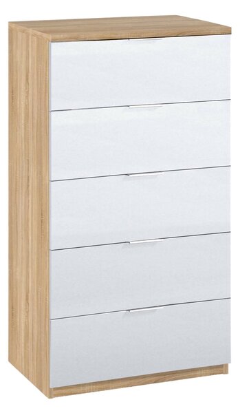 Cassettiera con maniglie rovere e bianca 60x110h cm - Armenia