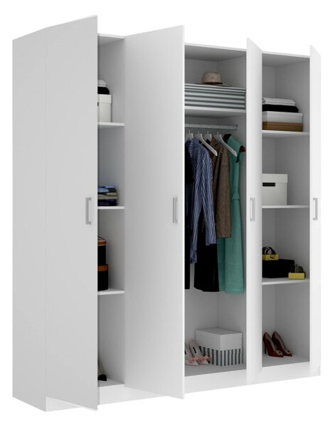 Guardaroba grande con ripiani regolabili bianco 200x215h cm - Persefone