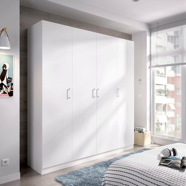 Guardaroba grande con ripiani regolabili bianco 200x215h cm - Persefone
