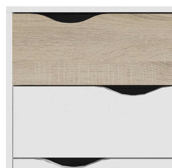 Cassettiera moderna bianca e quercia 98x81h cm - Azir