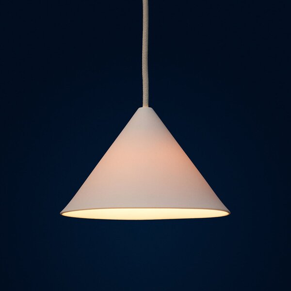 Lampada a sospensione Moebe, Ceramic Cone, dimmerabile, Bianco, Soggiorno, Ceramica, Design