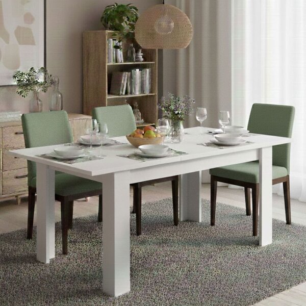 Tavolo allungabile 6-8 posti 140/190x90cm bianco - Abudula