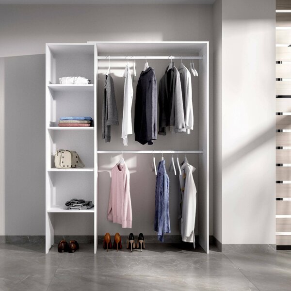 Cabina armadio 4 ripiani bianca 140x187h cm - Acquata