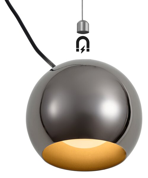 Lampada a sospensione di design cromo scuro per sistema a binario monofase - Slimline Sara