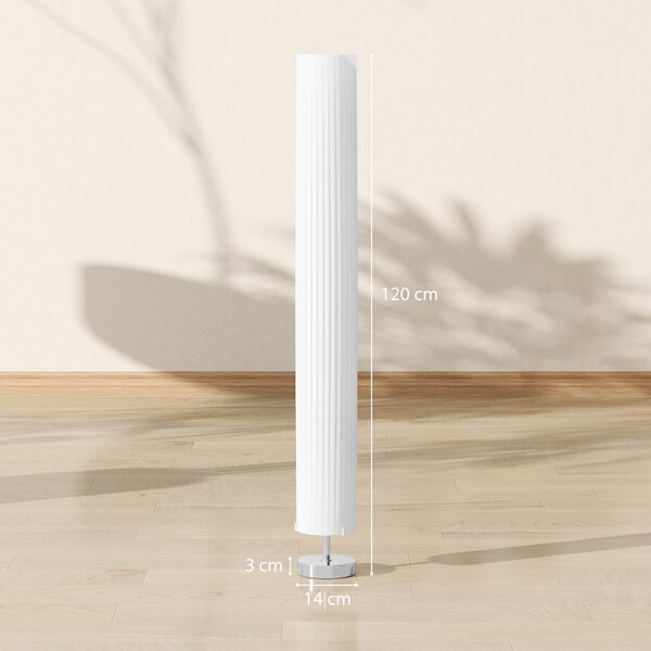 HOMCOM Lampada da terra per soggiorno con paralume in poliestere, 2 x E27 per camera da letto 14 x 14 x 120 cm | Aosom Italy