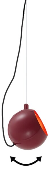 Lampada a sospensione di design rossa per sistema a binario monofase - Slimline Sara
