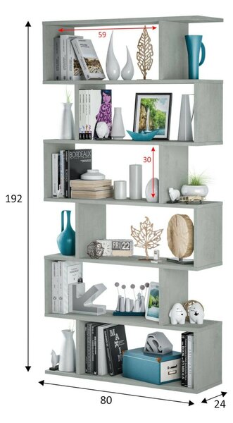 Libreria in legno cemento 80x192h cm - Ataman