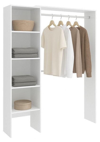Cabina armadio 4 ripiani bianca 140x187h cm - Acquata