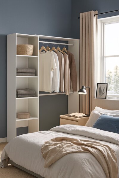 Cabina armadio 4 ripiani bianca 140x187h cm - Acquata