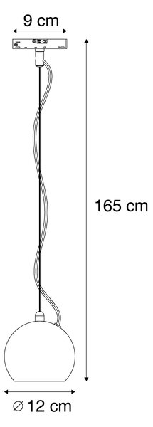 Lampada a sospensione di design cromo scuro per sistema a binario monofase - Slimline Sara