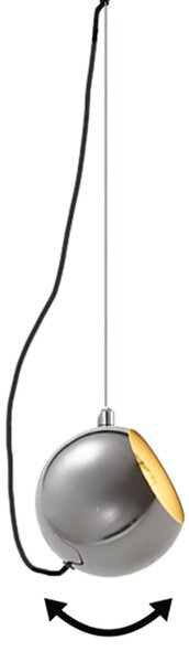 Lampada a sospensione di design cromata per sistema a binario monofase - Slimline Sara