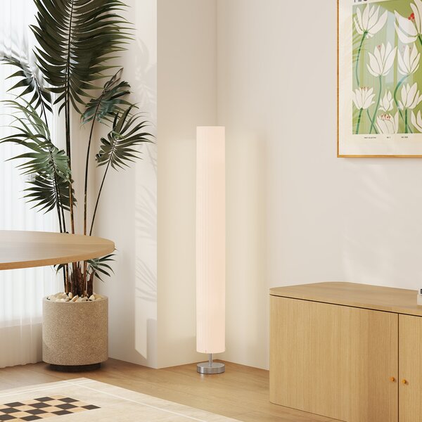 HOMCOM Lampada da terra per soggiorno con paralume in poliestere, 2 x E27 per camera da letto 14 x 14 x 120 cm | Aosom Italy