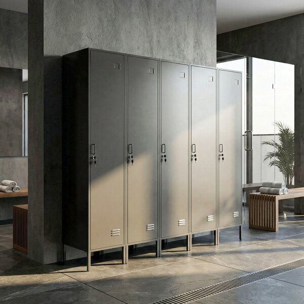 HOMCOM Armadietto metallico con porta richiudibile e asta appendiabiti, armadietto singolo in acciaio per casa o ufficio, Nero | Aosom Italy