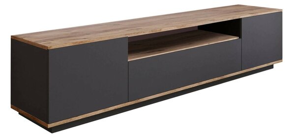 Mobile TV quercia e antracite 180x44x44h cm 2 ante - Asellina