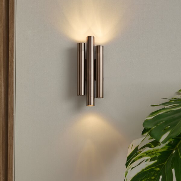 Lampada da parete moderna bronzo scuro 3 luci - Pipes