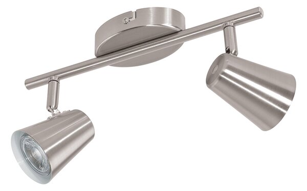 Faretto Eglo Travale 2 LED spot soffitto lampada da soffitto nichel opaco