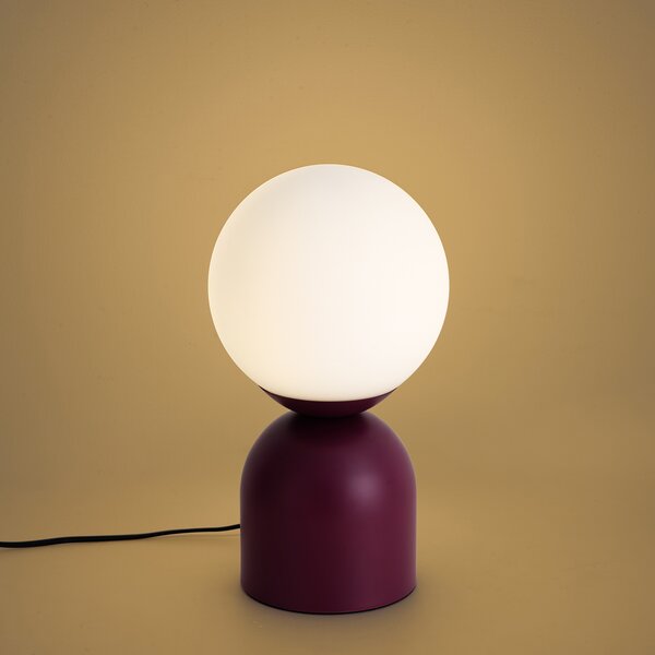 Lampada da Tavolo Hotel Chic Viola con Vetro Opale - Pallon Trend