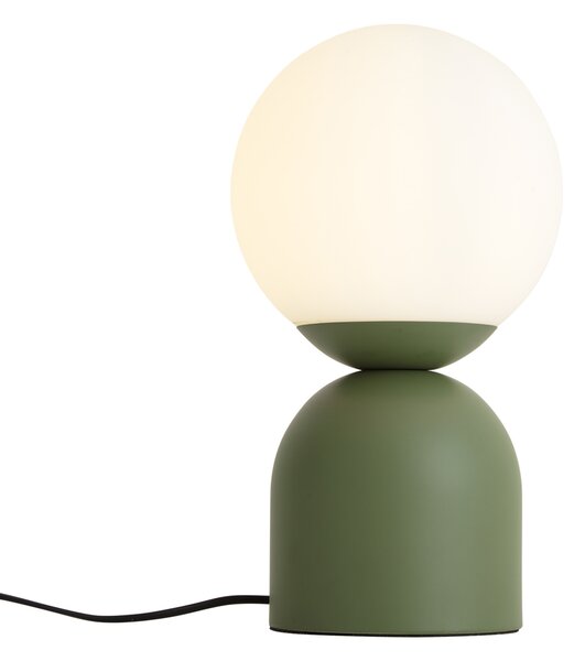 Lampada da tavolo Hotel Chic verde con vetro opalino - Pallon Trend