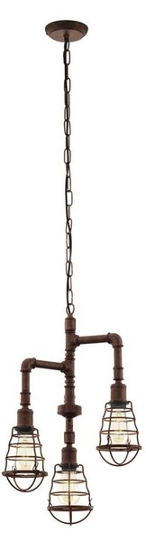 EGLO lampada a sospensione PORT SETON 3x60 W marrone antico 49808