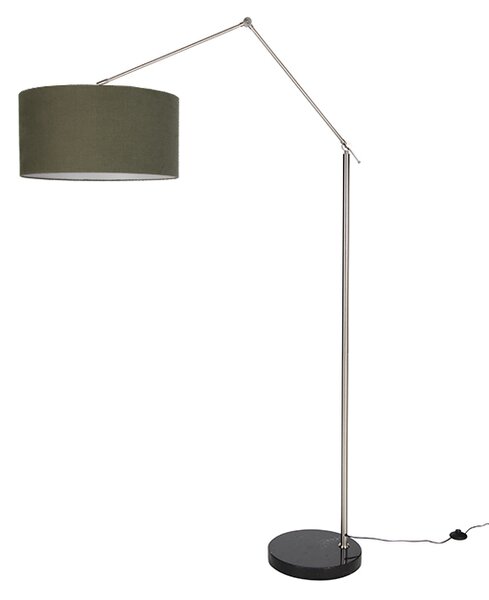 Lampada da terra nera regolabile con paralume verde 50 cm - Editor