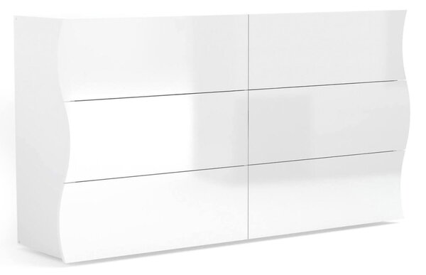 Cassettiera camera da letto bianca lucida 155x81h cm - Aton