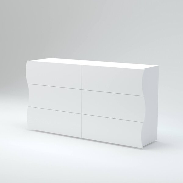 Cassettiera camera da letto bianca lucida 155x81h cm - Aton