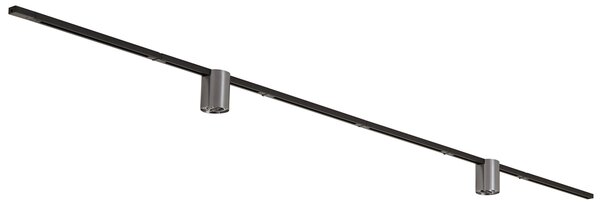 Sistema a binario moderno nero con 2 faretti color canna di fucile monofase - Iconic Rondoo Up