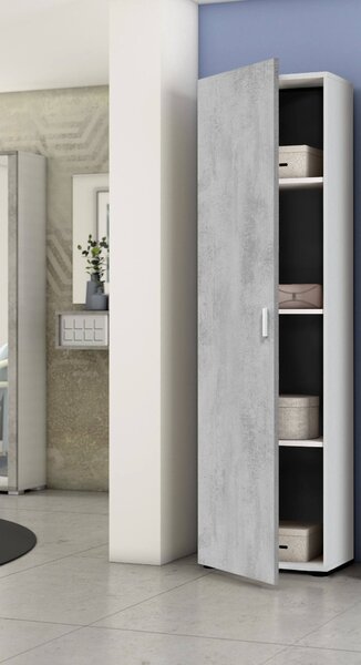 Armadio grigio e bianco slim 41x182h cm - Avlis