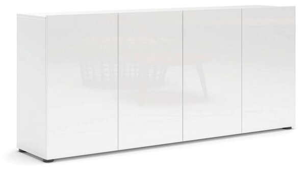 Credenza bianco lucida 180x38x79h cm 4 ante - Amacord