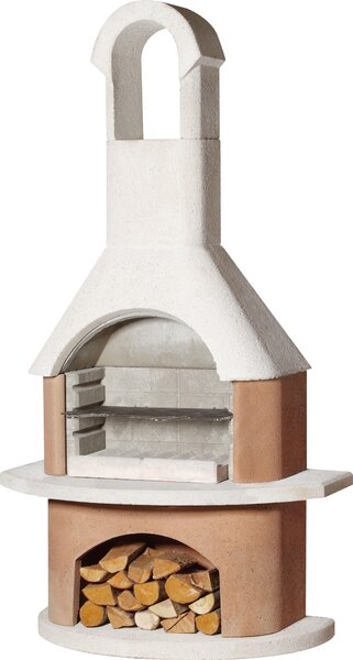 Barbecue da giardino Buschbeck camino Bali bianco-terracotta 90060.000