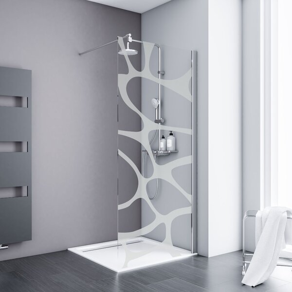 Schulte Walk In shower screen Alexa Style 2.0, vetro di sicurezza temperato da 6 mm, tipo di vetro: Wave 2 decor incl. rivestimento Fixil, colore profilo: chrome look, dimensioni: 90 x 200 cm
