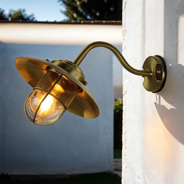 Applique in ottone IP43 resistente alle intemperie KAVALA Lampada marittima per esterno luce porta d'ingresso cortile terrazzo