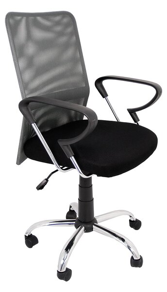 Sedia da ufficio grigia, dimensioni 51,50 x 113 x 63,50 cm, con ruote e schienale reclinabile