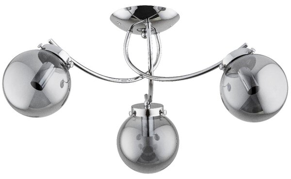 Lampada da soffitto LUCIE cromata fumé 3xE14x10W vetro, dimensioni: 26x54x54 cm, IP20 Alfa