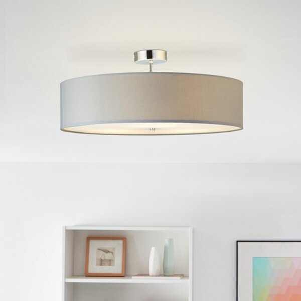 Lampada da soffitto con paralume in tessuto tinta unita - metallo/tessuto - diametro 60 cm