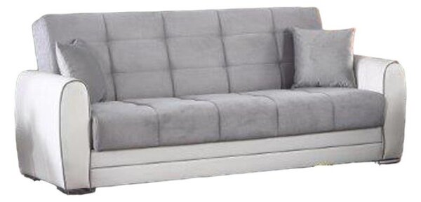 Divano letto design bianco e grigio 220x84cm - Dike